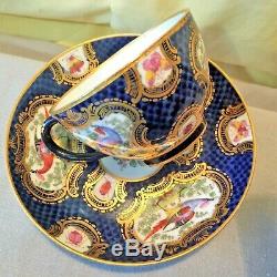 CHELSEA PORCELAIN BIRD & BUGS TEA CUP & SAUCER GILDED HAND PAINTED ANTIQUE c1760