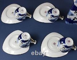 COFFEE / tea set for 12 THUN Studio Delta porcelain Jirí Lastovicka blue & gold