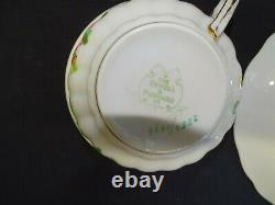 C. Ahrenfeldt Limoges 4 Cups & Saucers Hand Painted Floral withGold Cowell Hubbard