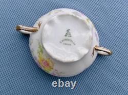 C. Ahrenfeldt Limoges (8 Sets) Double Handle Double Gold Cups & Saucers Floral