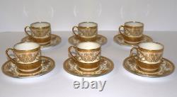 C. Ahrenfeldt Limoges Depose Gold-Encrusted (Set of 6) Demitasse Cups & Saucers