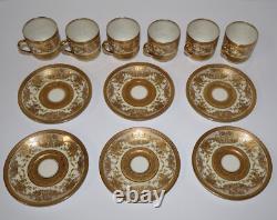 C. Ahrenfeldt Limoges Depose Gold-Encrusted (Set of 6) Demitasse Cups & Saucers