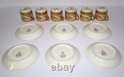 C. Ahrenfeldt Limoges Depose Gold-Encrusted (Set of 6) Demitasse Cups & Saucers