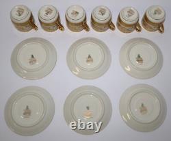 C. Ahrenfeldt Limoges Depose Gold-Encrusted (Set of 6) Demitasse Cups & Saucers