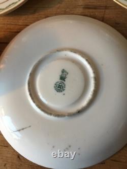 C MID 1920s Royal Doulton Set Of Coffee Cups & Saucers Green Laurel Pattern