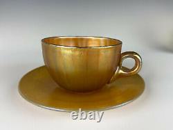 Carder Steuben Gold Cup & Saucer Favrile Stunning & Rare