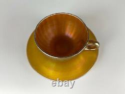 Carder Steuben Gold Cup & Saucer Favrile Stunning & Rare