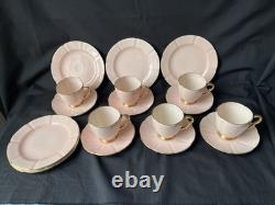 Carlton Ware Art Deco Demitasse Cups And Saucers Pink /Gold Hand Painted X SIX