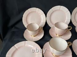 Carlton Ware Art Deco Demitasse Cups And Saucers Pink /Gold Hand Painted X SIX