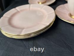 Carlton Ware Art Deco Demitasse Cups And Saucers Pink /Gold Hand Painted X SIX