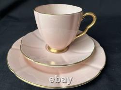 Carlton Ware Art Deco Demitasse Cups And Saucers Pink /Gold Hand Painted X SIX
