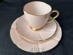 Carlton Ware Art Deco Demitasse Cups And Saucers Pink /Gold Hand Painted X SIX