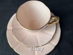 Carlton Ware Art Deco Demitasse Cups And Saucers Pink /Gold Hand Painted X SIX