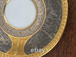Cased Art Deco Tea Set for 6, Schlaggenwald, Czechoslovakia gilt, silver nudes