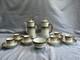 Cauldon England Porcelain Coffee Set Gilded Greek Key & Floral, 15 Pcs