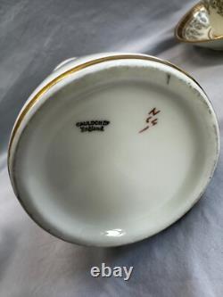 Cauldon England Porcelain Coffee Set Gilded Greek Key & Floral, 15 Pcs