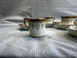 Cauldon England Porcelain Coffee Set Gilded Greek Key & Floral, 15 Pcs