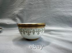 Cauldon England Porcelain Coffee Set Gilded Greek Key & Floral, 15 Pcs