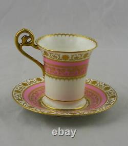 Cauldon Gold Encrusted Cabinet Cup & Saucer Gilman Collamore & Co 5th Ave NYC