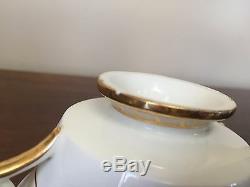 Cauldon Gold Floral Footed Bouillon Cups & Saucer Sets ca 1920 Set of 10