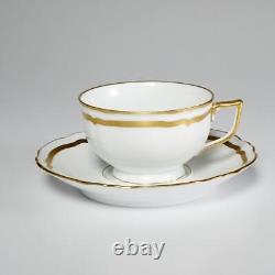 Ceralene Raynaud Limoges Marie Antoinette Gold White 6 Tea Cups 6 Saucers A