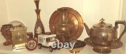 Ceramic Tea Set 6 Cups & Saucers, Geometric Pattern, Brown/Gold, Teapot Lid