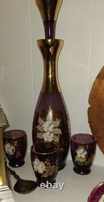 Ceramic Tea Set 6 Cups & Saucers, Geometric Pattern, Brown/Gold, Teapot Lid