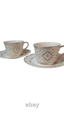 Chanel Coffee Tea Cups and Saucers Set Of 2