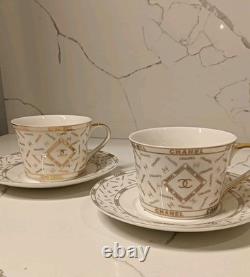 Chanel Coffee Tea Cups and Saucers Set Of 2