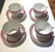 Charles Field Haviland Cfh Limoges Coffee Cups/saucers Set Of 4 Pink Gold Floral