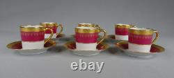 Charles Field Haviland Limoges set of 6 pink & gold coffee cups & saucers n2