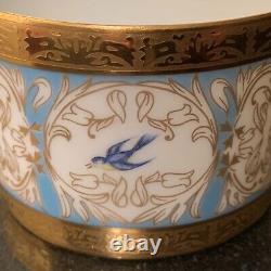 Charles Field Haviland Pompadour Birds 2 Flat Cup and Saucer Set Limoges France