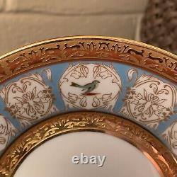 Charles Field Haviland Pompadour Birds 2 Flat Cup and Saucer Set Limoges France