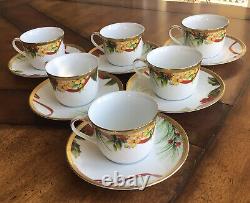 Charter Club Fashion Buffet Gold Cups And Saucers Set of 6