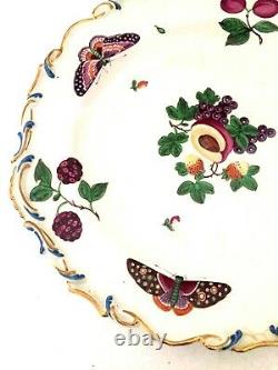 Chelsea Porcelain Gold Anchor Plate Superb Painted Fruit & Butterflies C1765