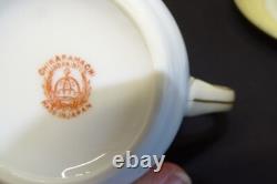 Chikaramachi Demitasse 16pc Set Coffee Pot 7 Cups 6 Saucers Gold Embossed Floral