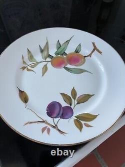 China Royal Worcester Evesham gold edge dinner plates plum and peach
