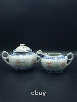 Chinese Translucent Porcelain Dragon Gold Gilded Tea Set for 6