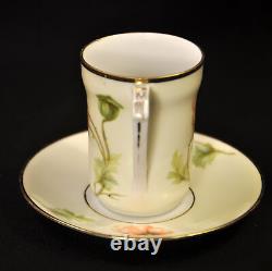 Chocolate Cups & Saucers RS Germany Set 3 Orange Poppy Sprays withGold 1910-1945