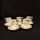 Chocolate Cups Saucers Rs Germany Set 5 Hand Painted White Azalea Gold 1910-1945