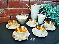 Chodziez MID Century Retro Coffee Set, Rare Gilded Modernist Vintage Coffee Set