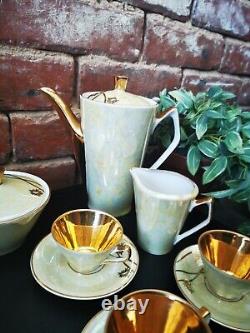 Chodziez MID Century Retro Coffee Set, Rare Gilded Modernist Vintage Coffee Set