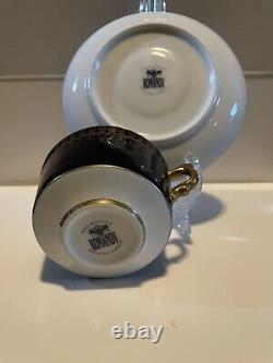 Christineholm Romanov Collection China Genuine Cobalt & Gold 5 Cups & Saucers