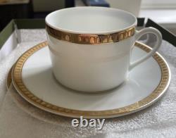 Christofle'Malmaison' Gold Tea/Coffee Cups & Saucers UNUSED/AS NEW