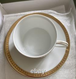 Christofle'Malmaison' Gold Tea/Coffee Cups & Saucers UNUSED/AS NEW