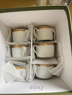 Christofle'Malmaison' Gold Tea/Coffee Cups & Saucers UNUSED/AS NEW