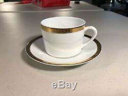 Christofle Malmaison Gold Tea Cup and Saucer Pure Gold Border SET OF 6