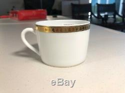 Christofle Malmaison Gold Tea Cup and Saucer Pure Gold Border SET OF 6