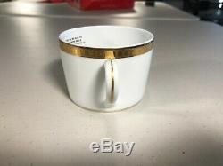 Christofle Malmaison Gold Tea Cup and Saucer Pure Gold Border SET OF 6