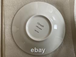 Christofle Malmaison Platinum Set of 6 Demitasse Cups & Saucers